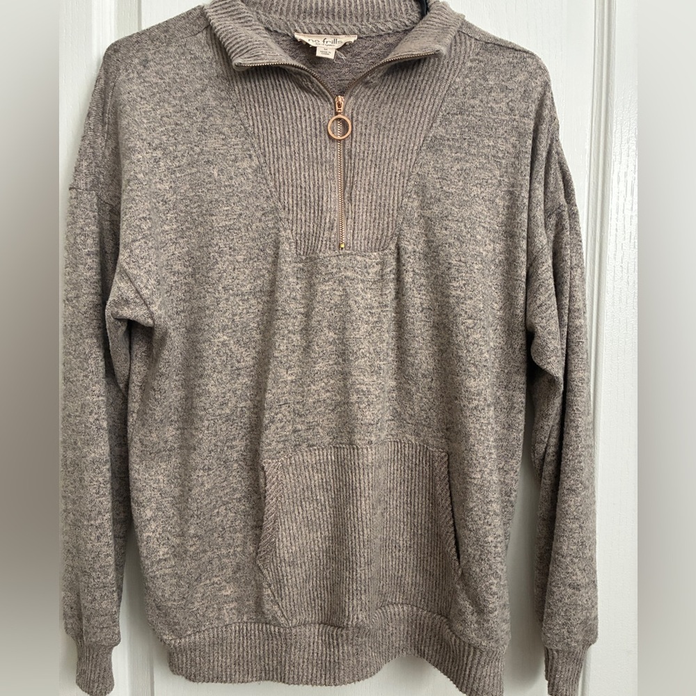light beige Zip-Up Sweater
